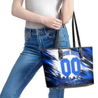 Personalised Adelaide Strikers Cricket Fan Pride Leather Tote Bag Dynamic Cricket Graphic Art With Adelaide City Skyline