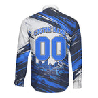Personalised Adelaide Strikers Cricket Fan Pride Long Sleeve Button Shirt Dynamic Cricket Graphic Art With Adelaide City Skyline