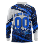 Personalised Adelaide Strikers Cricket Fan Pride Long Sleeve Polo Shirt Dynamic Cricket Graphic Art With Adelaide City Skyline