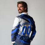 Personalised Adelaide Strikers Cricket Fan Pride Long Sleeve Polo Shirt Dynamic Cricket Graphic Art With Adelaide City Skyline