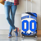 Personalised Adelaide Strikers Cricket Fan Pride Luggage Cover Dynamic Cricket Graphic Art With Adelaide City Skyline