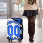 Personalised Adelaide Strikers Cricket Fan Pride Luggage Cover Dynamic Cricket Graphic Art With Adelaide City Skyline