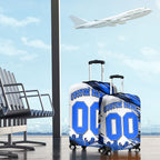 Personalised Adelaide Strikers Cricket Fan Pride Luggage Cover Dynamic Cricket Graphic Art With Adelaide City Skyline