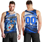 Personalised Adelaide Strikers Cricket Fan Pride Men Tank Top Dynamic Cricket Graphic Art With Adelaide City Skyline