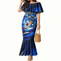 Personalised Adelaide Strikers Cricket Fan Pride Mermaid Dress Dynamic Cricket Graphic Art With Adelaide City Skyline