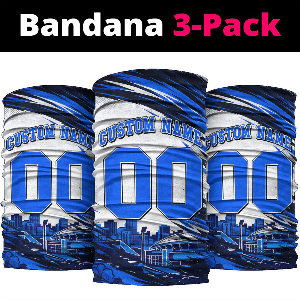 Personalised Adelaide Strikers Cricket Fan Pride Neck Gaiter Dynamic Cricket Graphic Art With Adelaide City Skyline