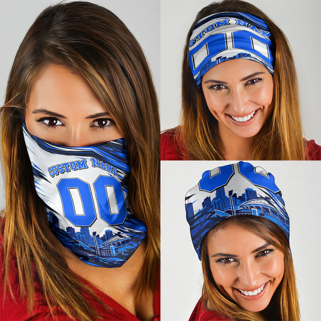 Personalised Adelaide Strikers Cricket Fan Pride Neck Gaiter Dynamic Cricket Graphic Art With Adelaide City Skyline
