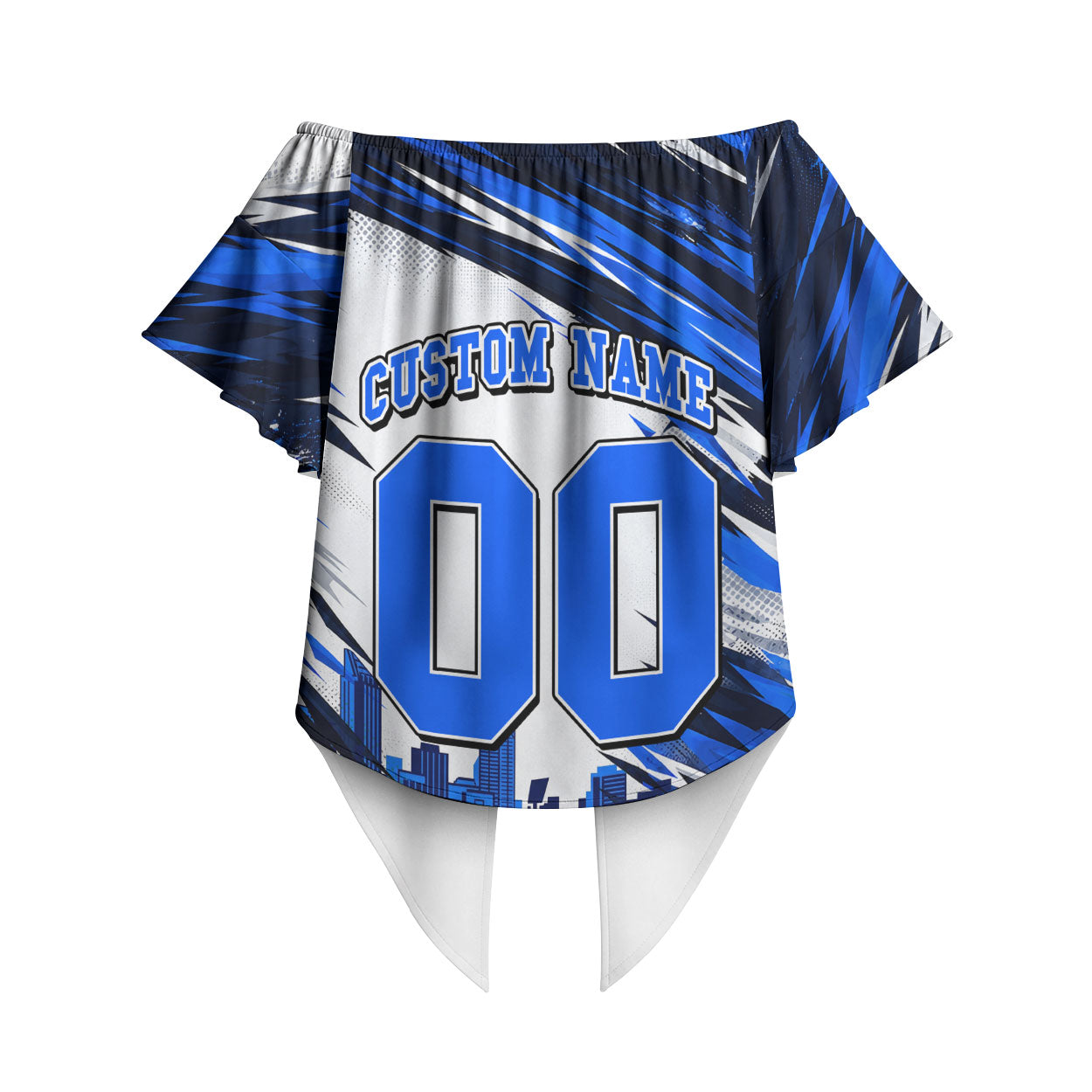 Personalised Adelaide Strikers Cricket Fan Pride Off Shoulder Wrap Waist Top Dynamic Cricket Graphic Art With Adelaide City Skyline