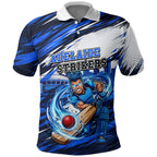 Personalised Adelaide Strikers Cricket Fan Pride Polo Shirt Dynamic Cricket Graphic Art With Adelaide City Skyline