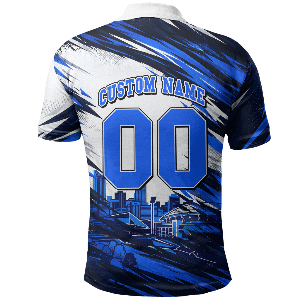 Personalised Adelaide Strikers Cricket Fan Pride Polo Shirt Dynamic Cricket Graphic Art With Adelaide City Skyline