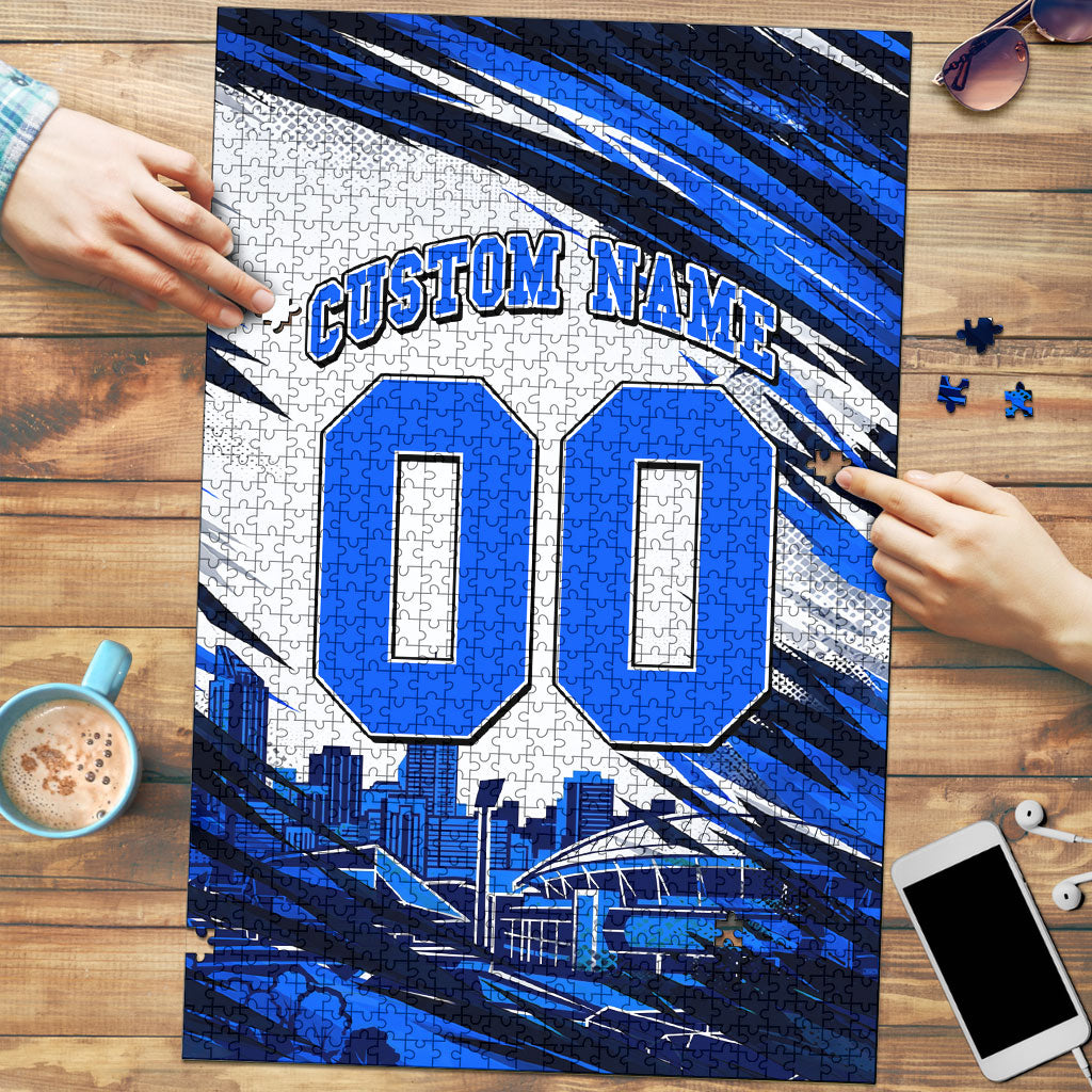 Personalised Adelaide Strikers Cricket Fan Pride Puzzle Dynamic Cricket Graphic Art With Adelaide City Skyline