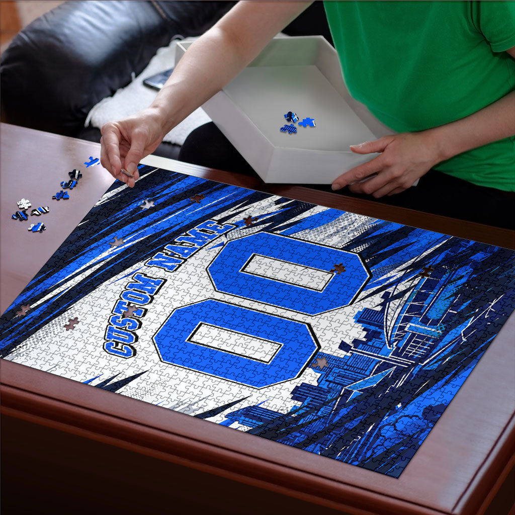 Personalised Adelaide Strikers Cricket Fan Pride Puzzle Dynamic Cricket Graphic Art With Adelaide City Skyline