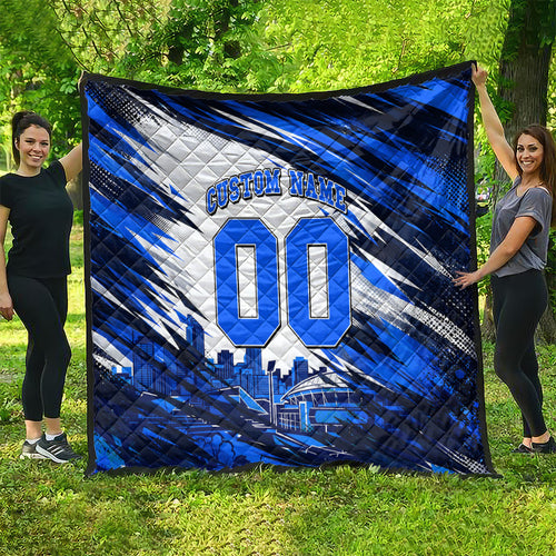 Personalised Adelaide Strikers Cricket Fan Pride Quilt Dynamic Cricket Graphic Art With Adelaide City Skyline