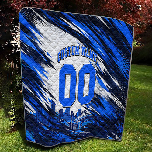 Personalised Adelaide Strikers Cricket Fan Pride Quilt Dynamic Cricket Graphic Art With Adelaide City Skyline