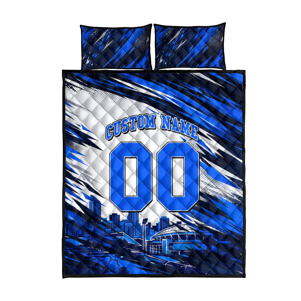 Personalised Adelaide Strikers Cricket Fan Pride Quilt Bed Set Dynamic Cricket Graphic Art With Adelaide City Skyline