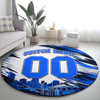 Personalised Adelaide Strikers Cricket Fan Pride Round Carpet Dynamic Cricket Graphic Art With Adelaide City Skyline