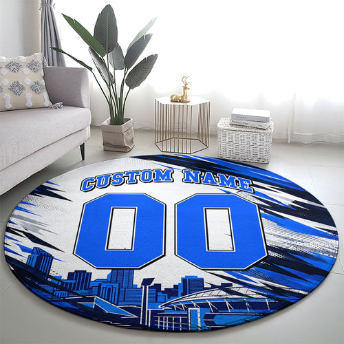 Personalised Adelaide Strikers Cricket Fan Pride Round Carpet Dynamic Cricket Graphic Art With Adelaide City Skyline