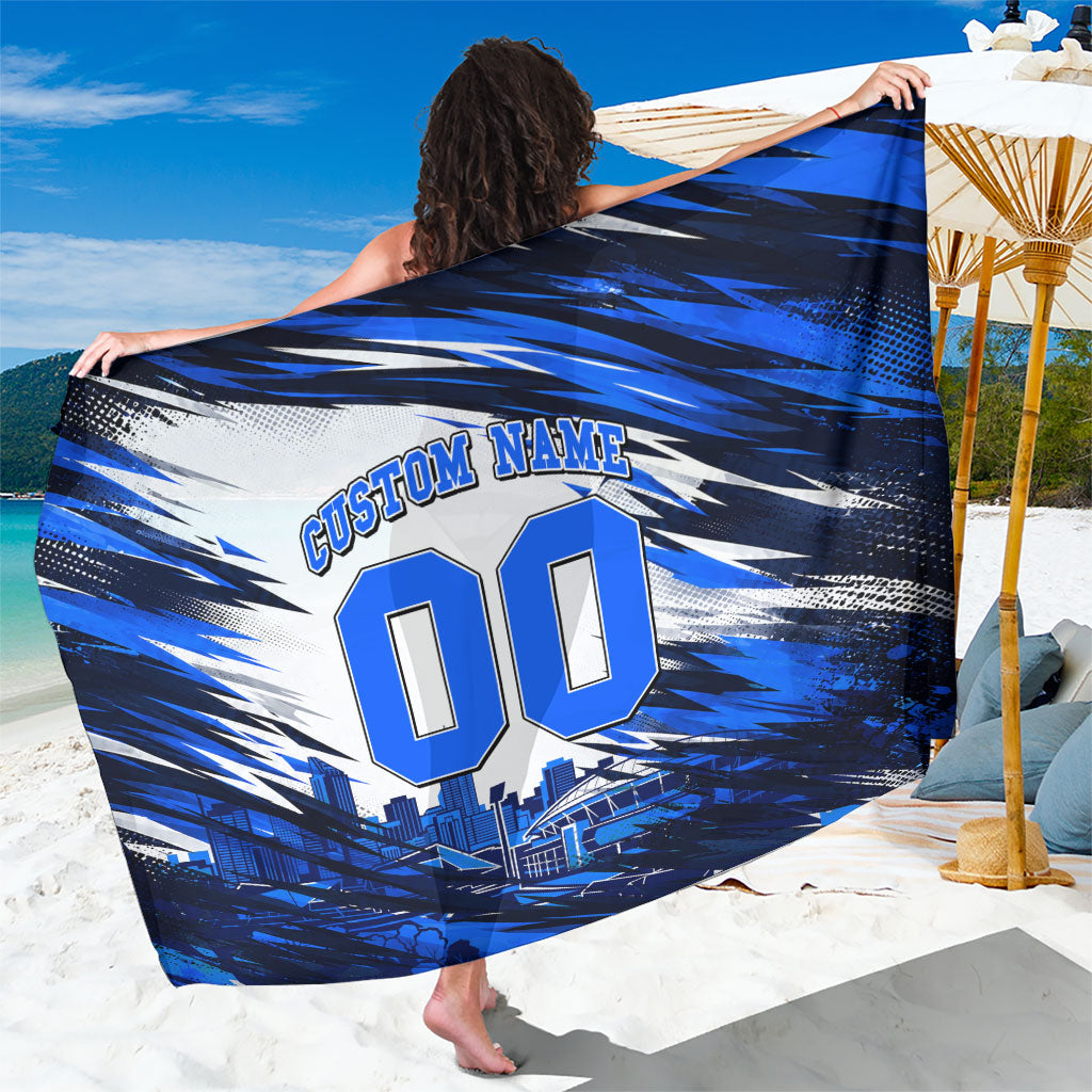 Personalised Adelaide Strikers Cricket Fan Pride Sarong Dynamic Cricket Graphic Art With Adelaide City Skyline
