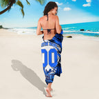 Personalised Adelaide Strikers Cricket Fan Pride Sarong Dynamic Cricket Graphic Art With Adelaide City Skyline