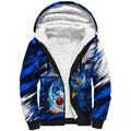 Personalised Adelaide Strikers Cricket Fan Pride Sherpa Hoodie Dynamic Cricket Graphic Art With Adelaide City Skyline