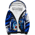 Personalised Adelaide Strikers Cricket Fan Pride Sherpa Hoodie Dynamic Cricket Graphic Art With Adelaide City Skyline