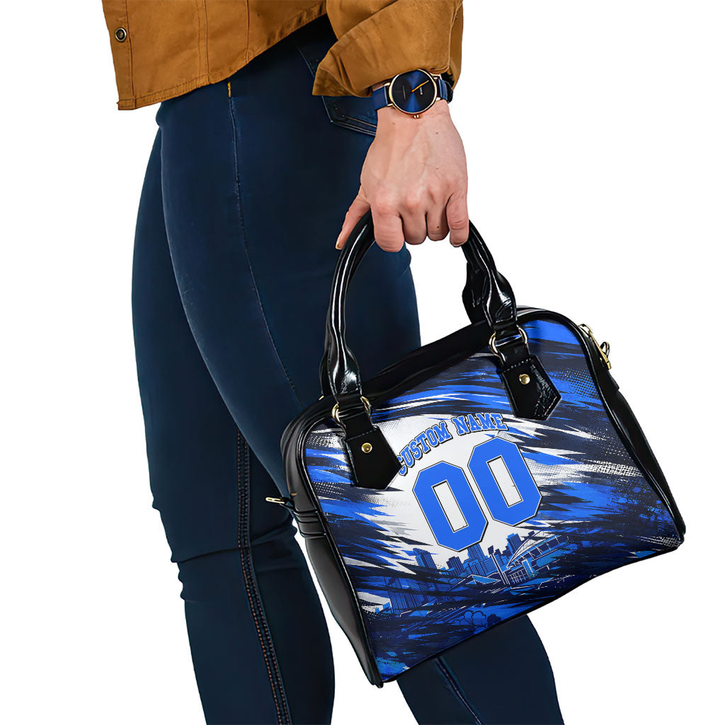 Personalised Adelaide Strikers Cricket Fan Pride Shoulder Handbag Dynamic Cricket Graphic Art With Adelaide City Skyline