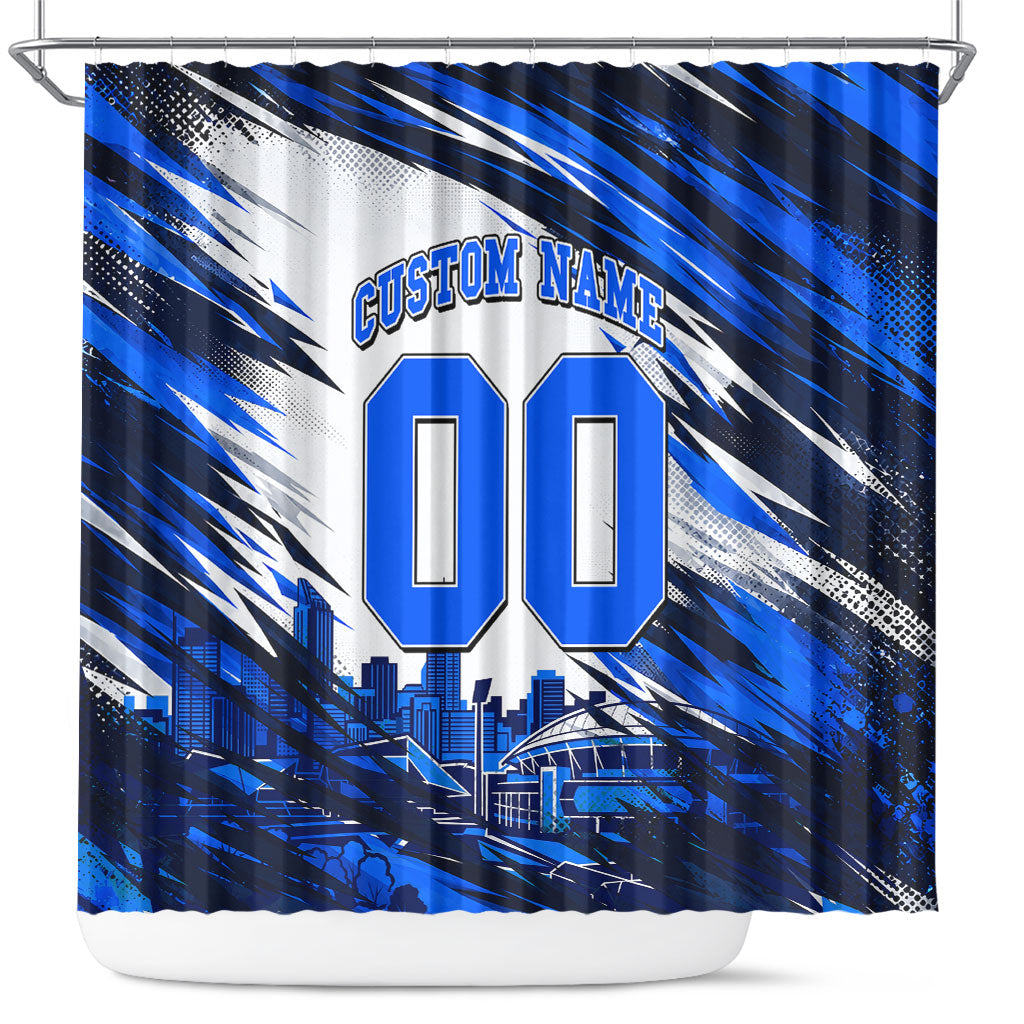 Personalised Adelaide Strikers Cricket Fan Pride Shower Curtain Dynamic Cricket Graphic Art With Adelaide City Skyline
