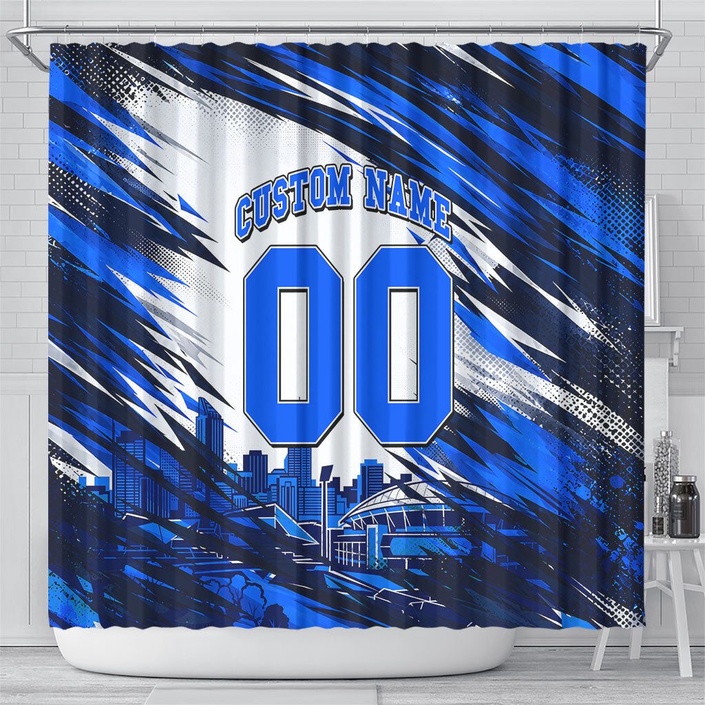 Personalised Adelaide Strikers Cricket Fan Pride Shower Curtain Dynamic Cricket Graphic Art With Adelaide City Skyline