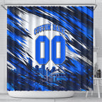 Personalised Adelaide Strikers Cricket Fan Pride Shower Curtain Dynamic Cricket Graphic Art With Adelaide City Skyline