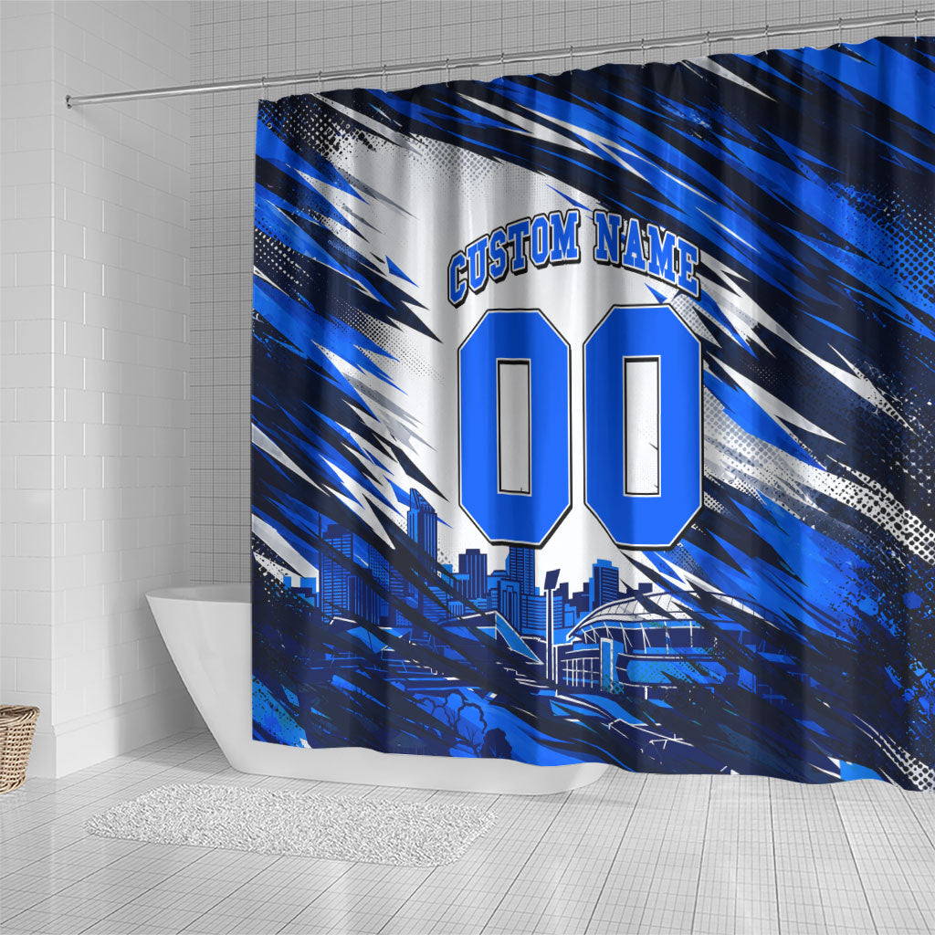 Personalised Adelaide Strikers Cricket Fan Pride Shower Curtain Dynamic Cricket Graphic Art With Adelaide City Skyline