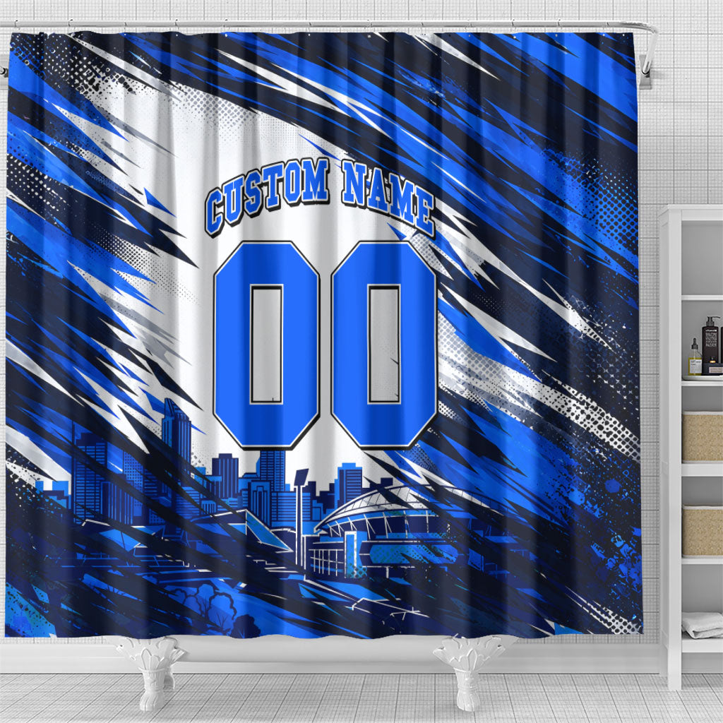 Personalised Adelaide Strikers Cricket Fan Pride Shower Curtain Dynamic Cricket Graphic Art With Adelaide City Skyline