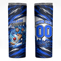 Personalised Adelaide Strikers Cricket Fan Pride Skinny Tumbler Dynamic Cricket Graphic Art With Adelaide City Skyline