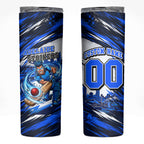 Personalised Adelaide Strikers Cricket Fan Pride Skinny Tumbler Dynamic Cricket Graphic Art With Adelaide City Skyline