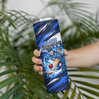 Personalised Adelaide Strikers Cricket Fan Pride Skinny Tumbler Dynamic Cricket Graphic Art With Adelaide City Skyline