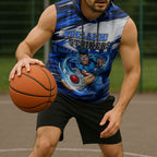 Personalised Adelaide Strikers Cricket Fan Pride Sleeveless Hoodie Dynamic Cricket Graphic Art With Adelaide City Skyline