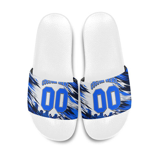 Personalised Adelaide Strikers Cricket Fan Pride Slide Sandals Dynamic Cricket Graphic Art With Adelaide City Skyline