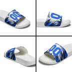 Personalised Adelaide Strikers Cricket Fan Pride Slide Sandals Dynamic Cricket Graphic Art With Adelaide City Skyline