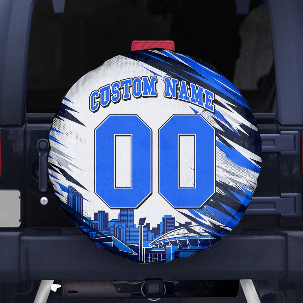 Personalised Adelaide Strikers Cricket Fan Pride Spare Tire Cover Dynamic Cricket Graphic Art With Adelaide City Skyline