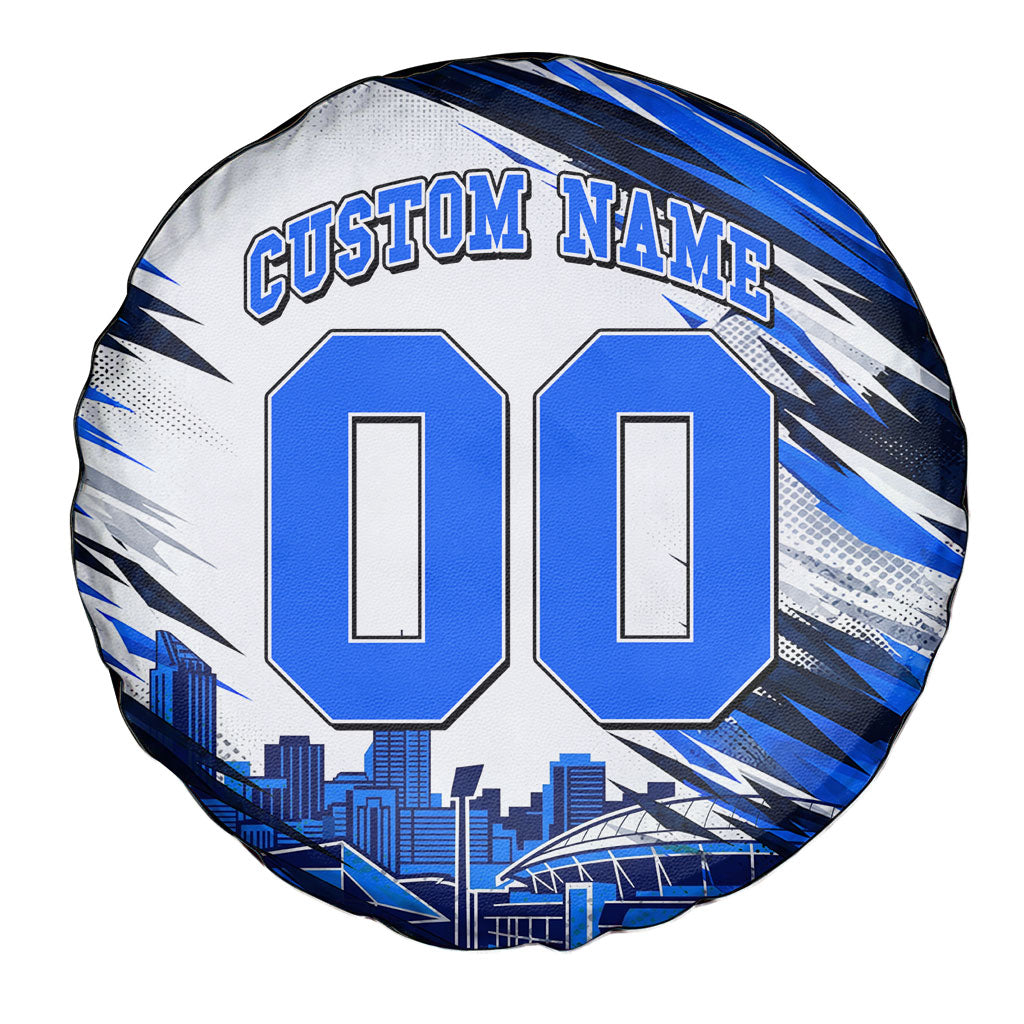 Personalised Adelaide Strikers Cricket Fan Pride Spare Tire Cover Dynamic Cricket Graphic Art With Adelaide City Skyline
