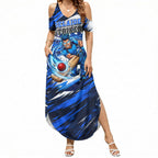 Personalised Adelaide Strikers Cricket Fan Pride Summer Maxi Dress Dynamic Cricket Graphic Art With Adelaide City Skyline
