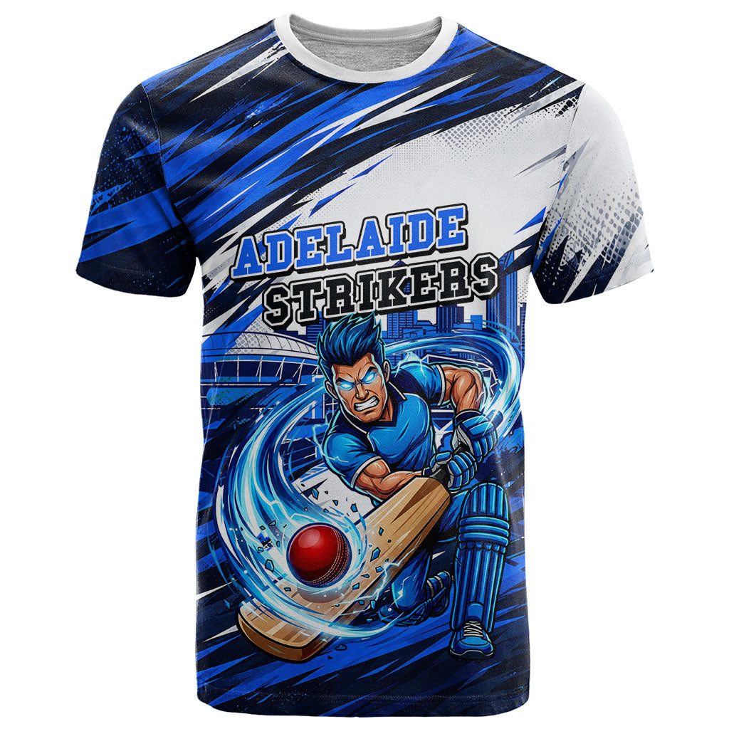Personalised Adelaide Strikers Cricket Fan Pride T Shirt Dynamic Cricket Graphic Art With Adelaide City Skyline