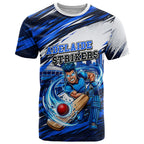Personalised Adelaide Strikers Cricket Fan Pride T Shirt Dynamic Cricket Graphic Art With Adelaide City Skyline
