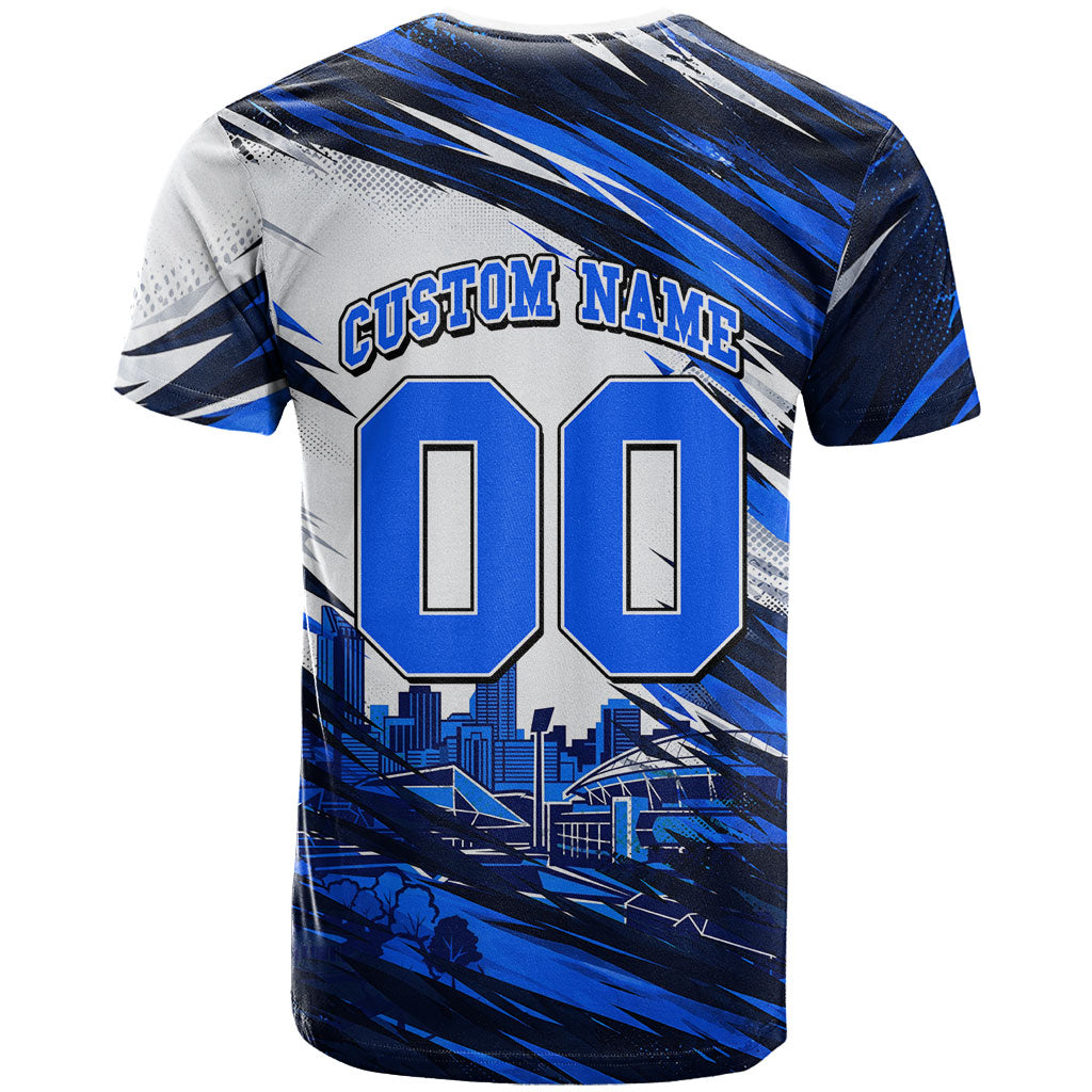 Personalised Adelaide Strikers Cricket Fan Pride T Shirt Dynamic Cricket Graphic Art With Adelaide City Skyline