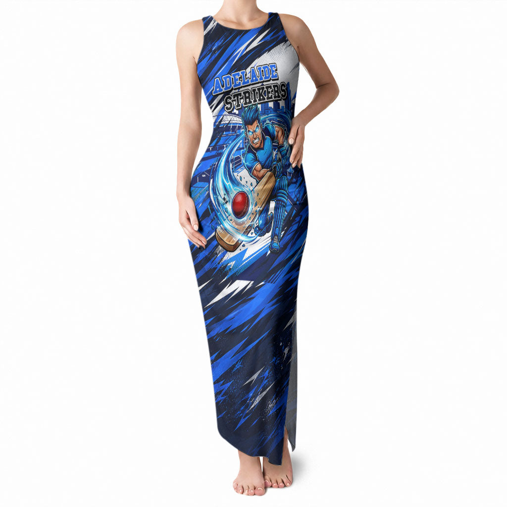 Personalised Adelaide Strikers Cricket Fan Pride Tank Maxi Dress Dynamic Cricket Graphic Art With Adelaide City Skyline
