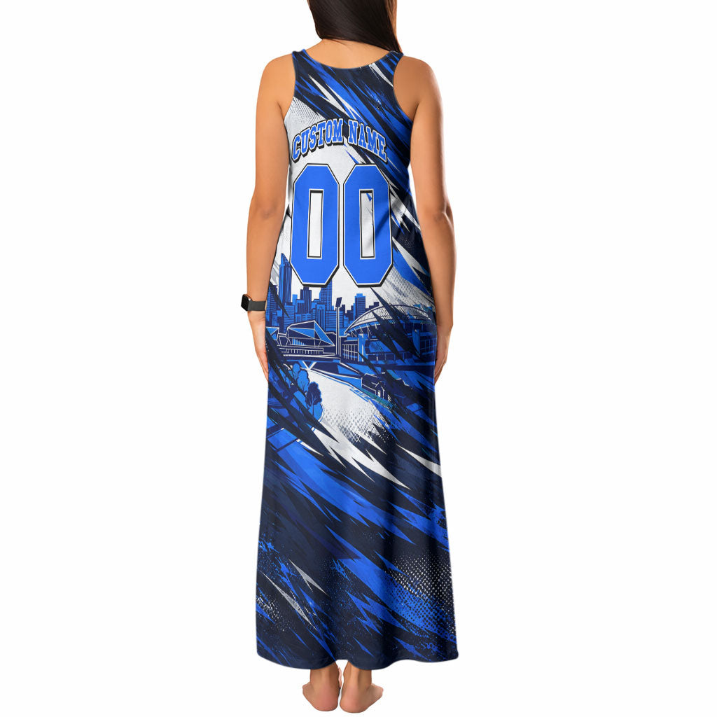 Personalised Adelaide Strikers Cricket Fan Pride Tank Maxi Dress Dynamic Cricket Graphic Art With Adelaide City Skyline