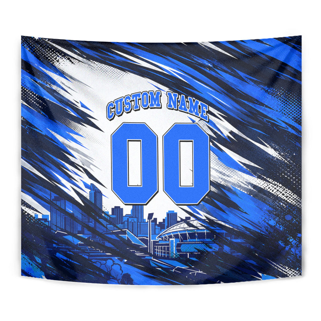 Personalised Adelaide Strikers Cricket Fan Pride Tapestry Dynamic Cricket Graphic Art With Adelaide City Skyline