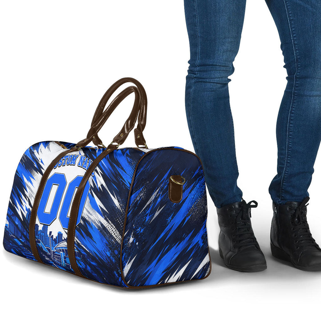 Personalised Adelaide Strikers Cricket Fan Pride Travel Bag Dynamic Cricket Graphic Art With Adelaide City Skyline