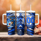 Personalised Adelaide Strikers Cricket Fan Pride Tumbler With Handle Dynamic Cricket Graphic Art With Adelaide City Skyline