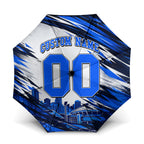Personalised Adelaide Strikers Cricket Fan Pride Umbrella Dynamic Cricket Graphic Art With Adelaide City Skyline