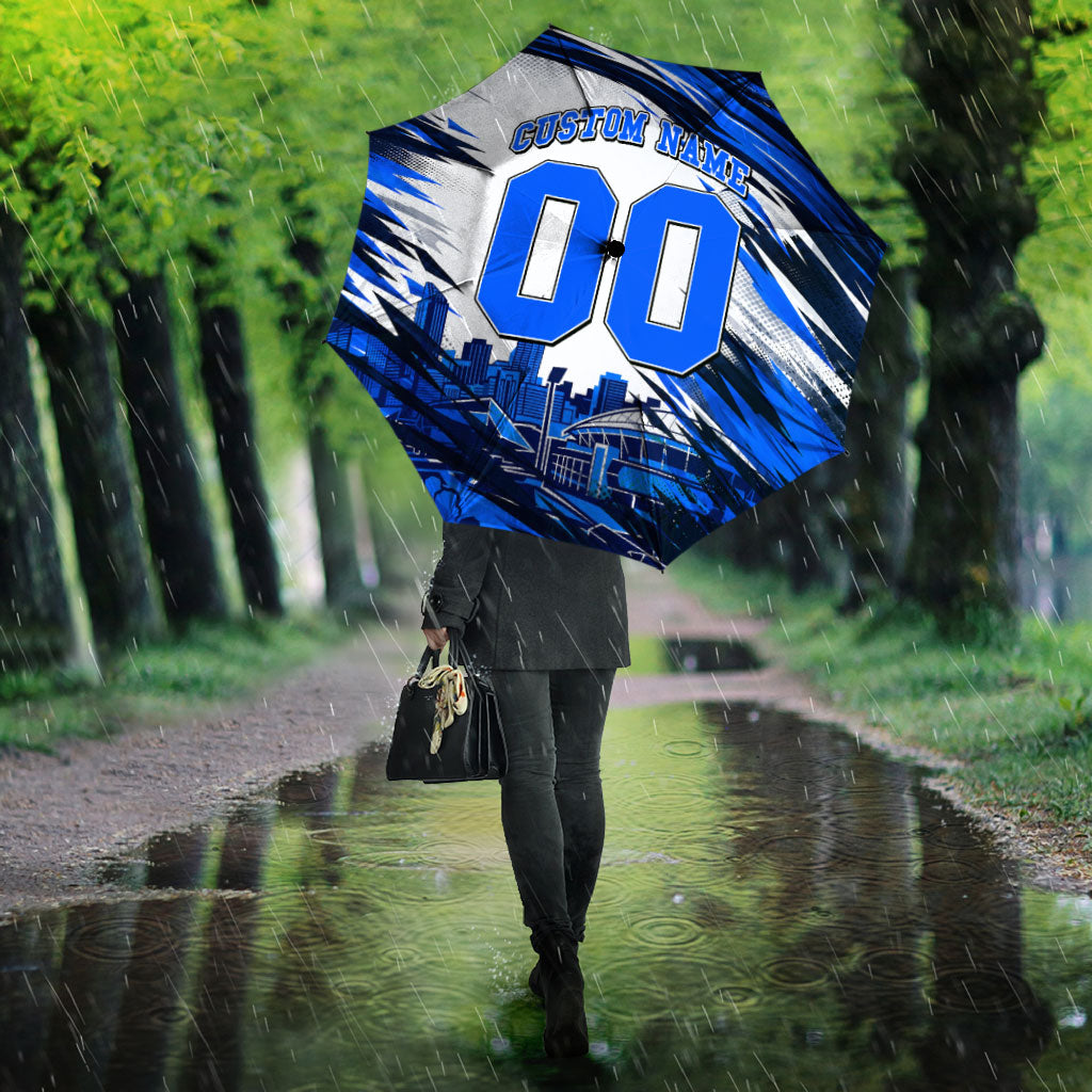 Personalised Adelaide Strikers Cricket Fan Pride Umbrella Dynamic Cricket Graphic Art With Adelaide City Skyline
